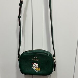Coach Dark Green Crossbody Bag with Mickey Mouse